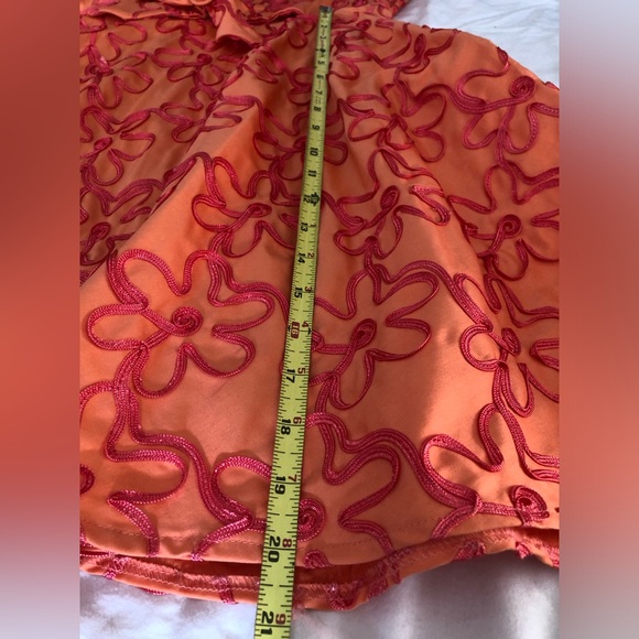 Eva Franco Orange and Fuchsia dress size 12 fit and flare style - Picture 13 of 14